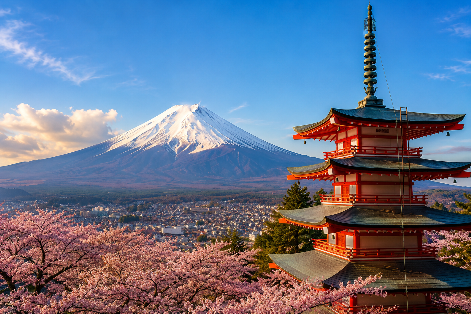 Mount Fuji and Pagoda, Japan